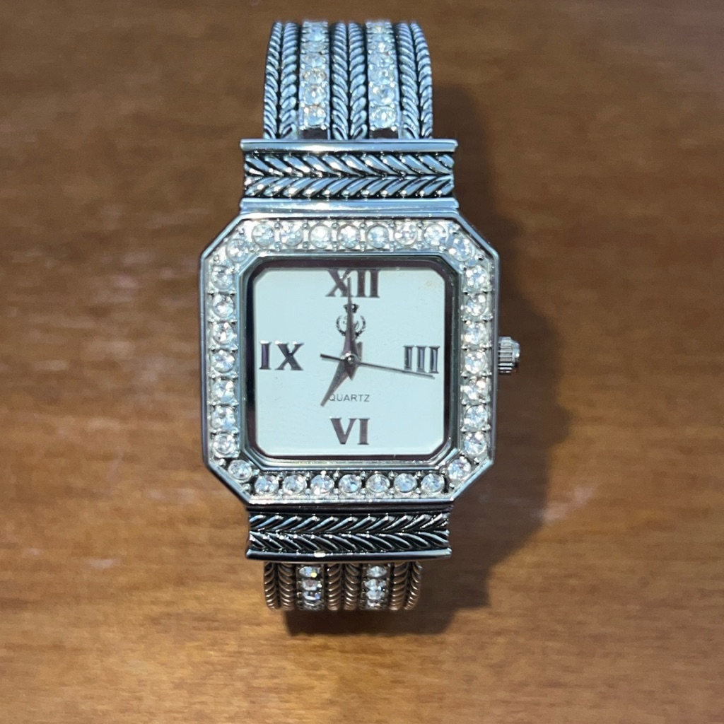Premier Jewelry Silver Metal Watch With Fake Diamonds 32$